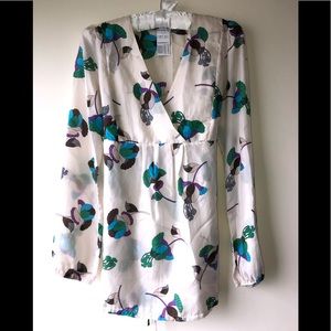 Intimissimi 100% Silk Top Ivory Beautiful Floral